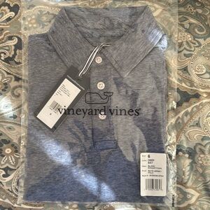 NWT vineyard vines boys edgartown polo deep bay blue size 6